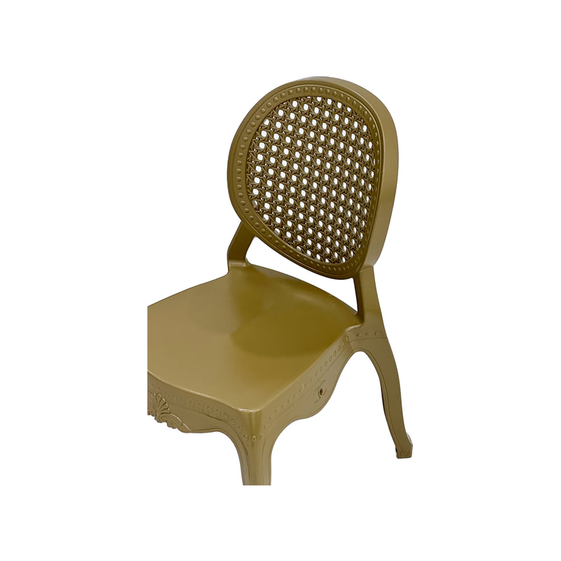 F-KC108-WH Sammy kids chair in champagne gold plastic
