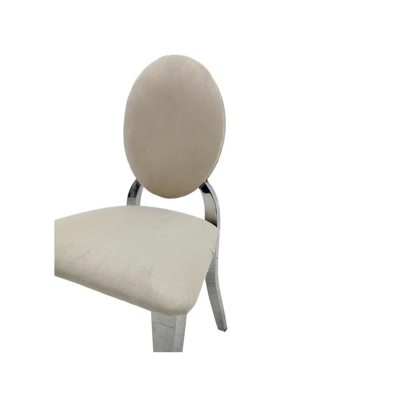 F-KC132-CR Kids silver Dior chair in cream fabric with silver plated frame