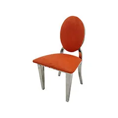 Silver Dior Barstool - Orange F-BS132-OR
