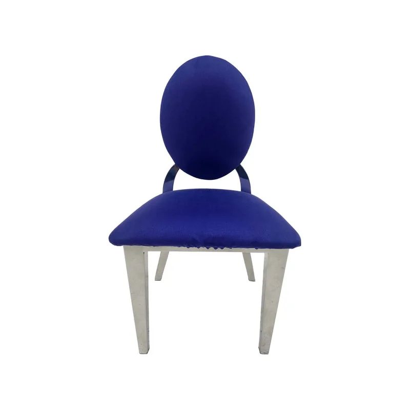 F-KC132-PR Kids silver Dior chair in purple fabric with silver plated frame