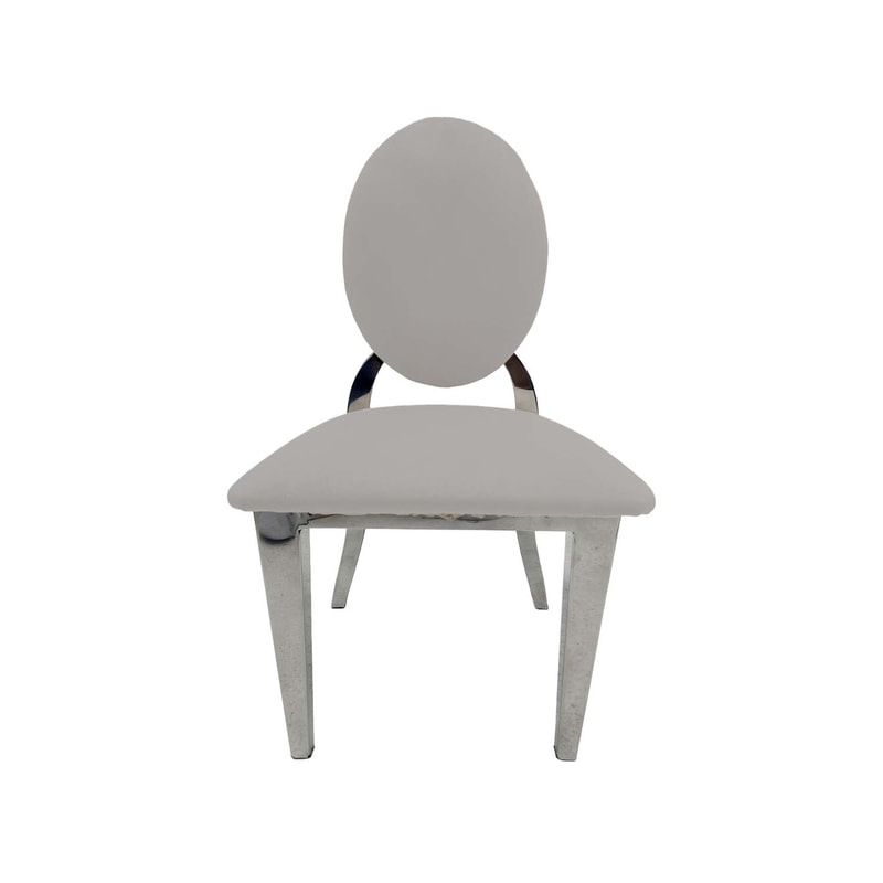 F-KC132-SI Kids silver Dior chair in silver fabric with silver plated frame