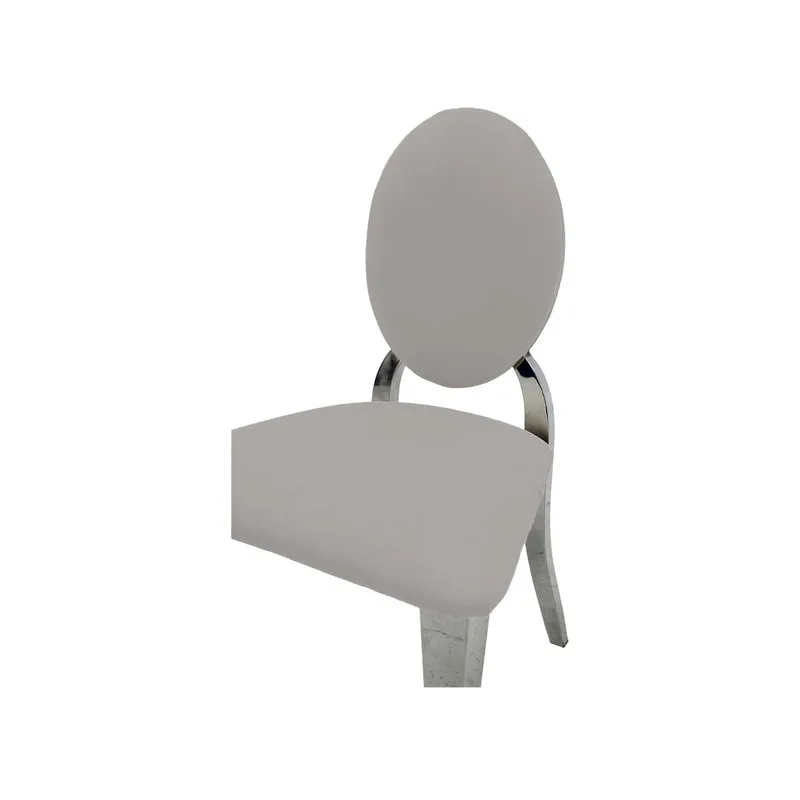 F-KC132-SI Kids silver Dior chair in silver fabric with silver plated frame