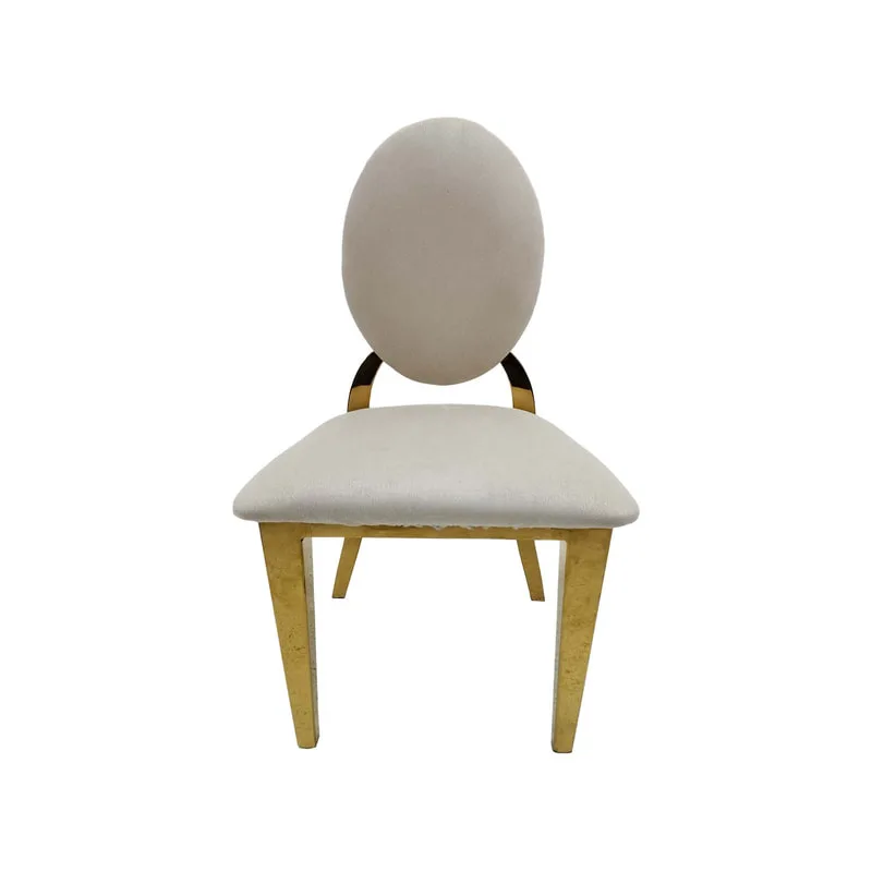 F-KC133-CR Kids gold Dior chair in cream fabric with gold plated frame