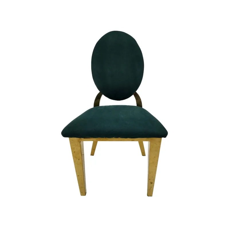 F-KC133-EG Kids gold Dior chair in emerald green fabric with gold plated frame