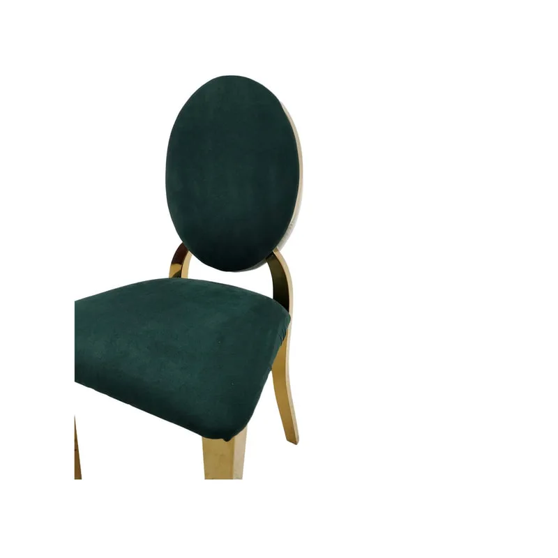 F-KC133-EG Kids gold Dior chair in emerald green fabric with gold plated frame