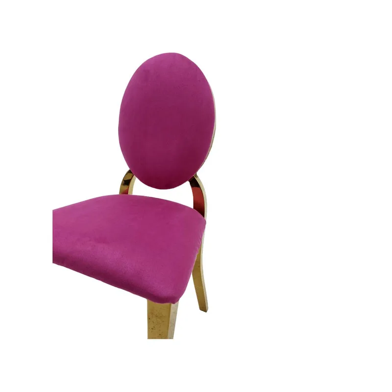F-KC133-HP Kids gold Dior chair in hot pink fabric with gold plated frame