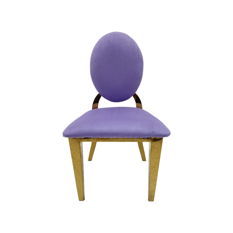 F-KC133-LL Kids gold Dior chair in lilac fabric with gold plated frame