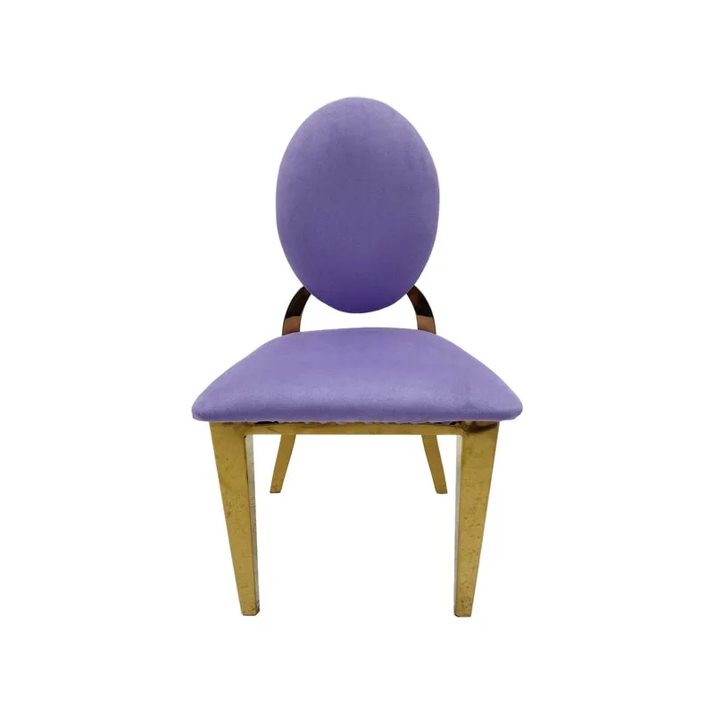 F-KC133-LL Kids gold Dior chair in lilac fabric with gold plated frame