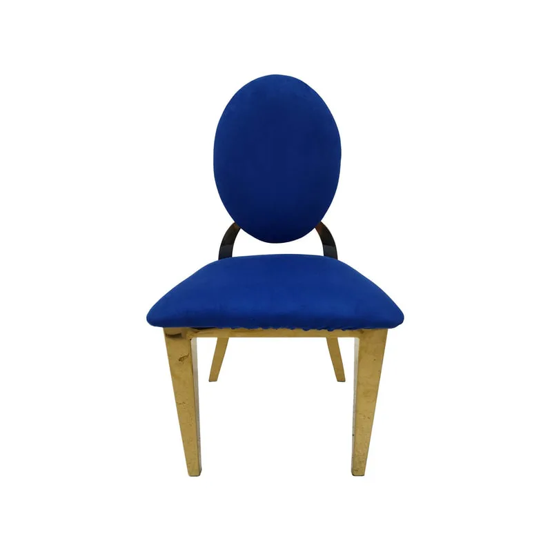 F-KC133-MB Kids gold Dior chair in hot midnight blue with gold plated frame