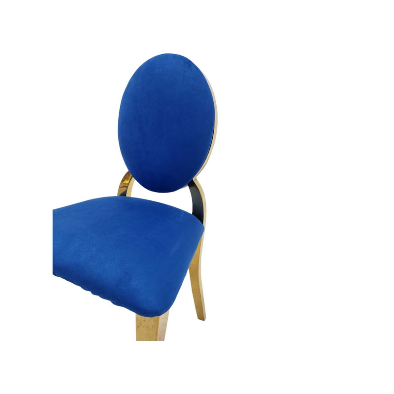 F-KC133-MB Kids gold Dior chair in hot midnight blue with gold plated frame