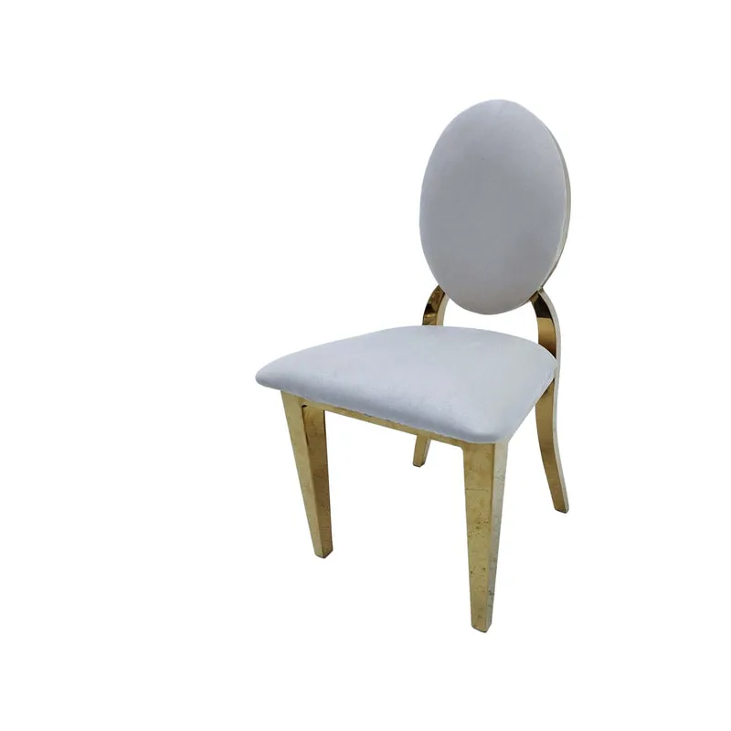 F-KC133-SI Kids gold Dior chair in silver fabric with gold plated frame