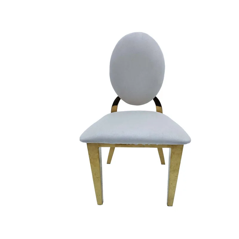 F-KC133-SI Kids gold Dior chair in silver fabric with gold plated frame