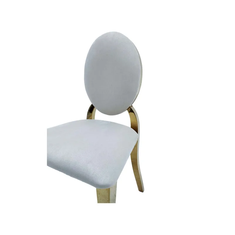 F-KC133-SI Kids gold Dior chair in silver fabric with gold plated frame