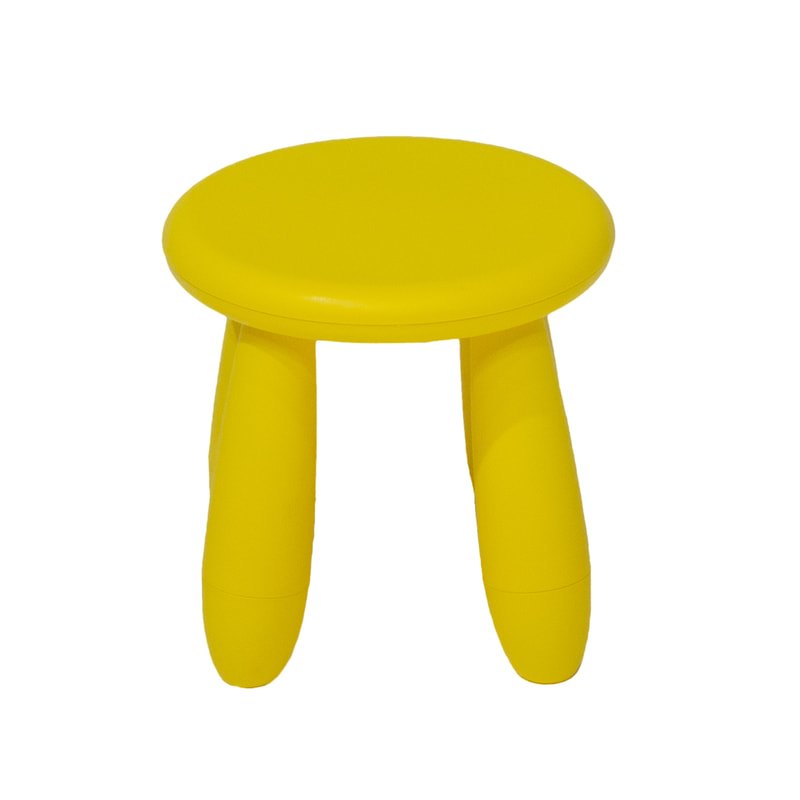 F-KC106-YL Kraft kids stool in yellow plastic