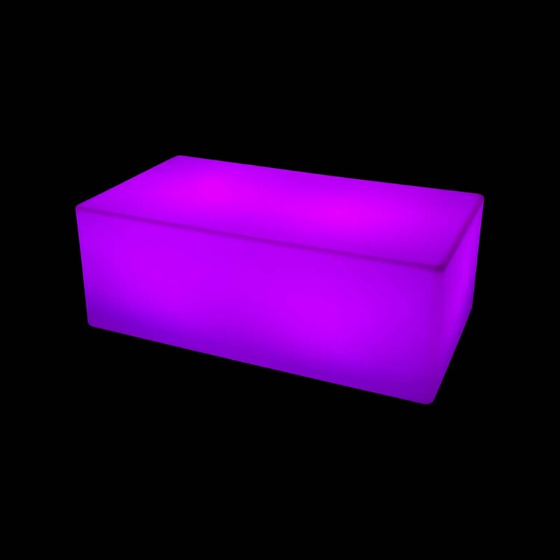 F-LD109-MC Luxe LED rectangular coffee table with remote control