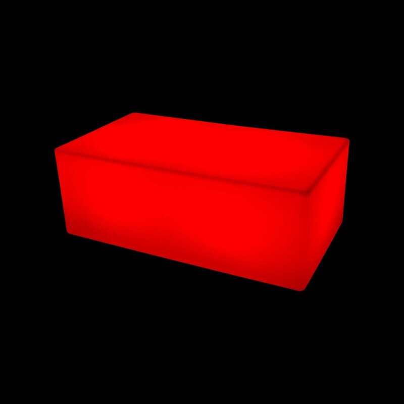 F-LD109-MC Luxe LED rectangular coffee table with remote control