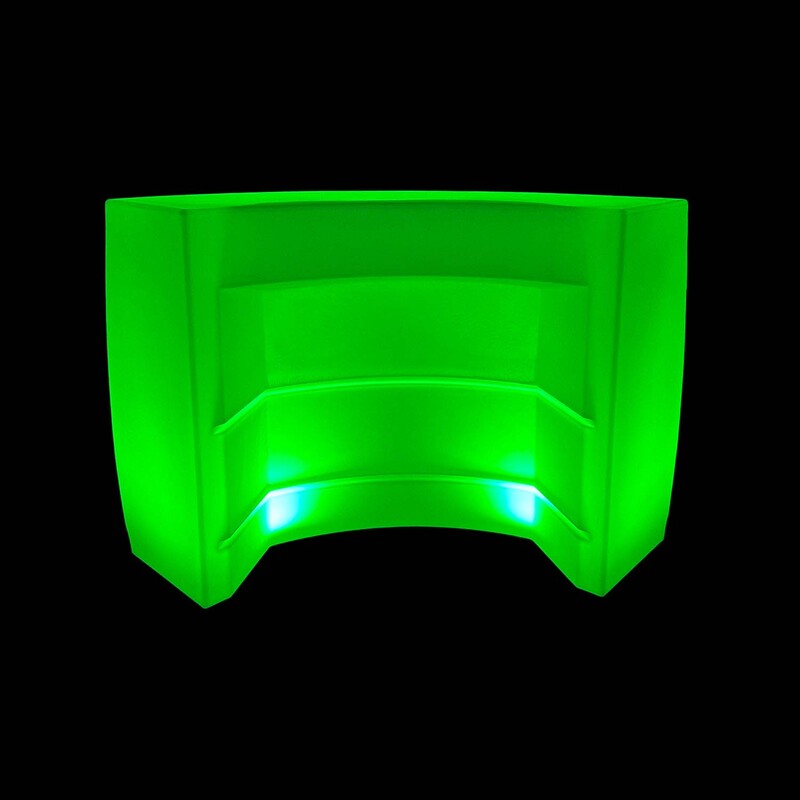 F-LD120-MC Modular Luxe LED curved bar unit in multi -coloured