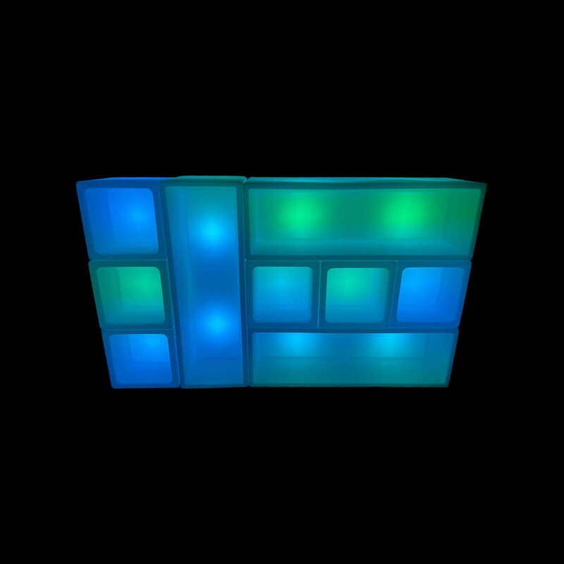 F-LD121-MC Type 1 Luxe LED back bar counter in multi-coloured