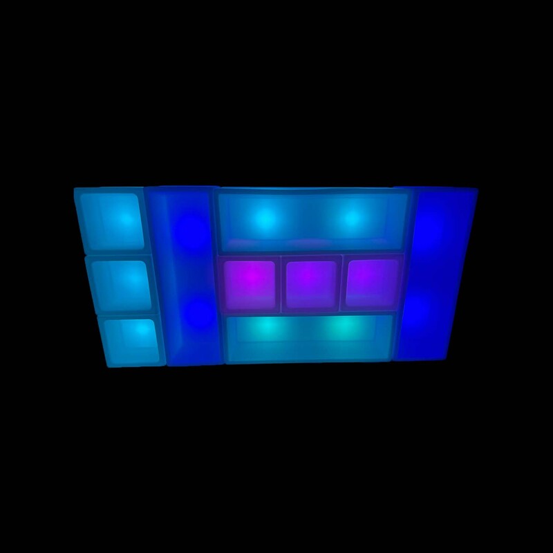 F-LD121-MC Type 1 Luxe LED back bar counter in multi-coloured