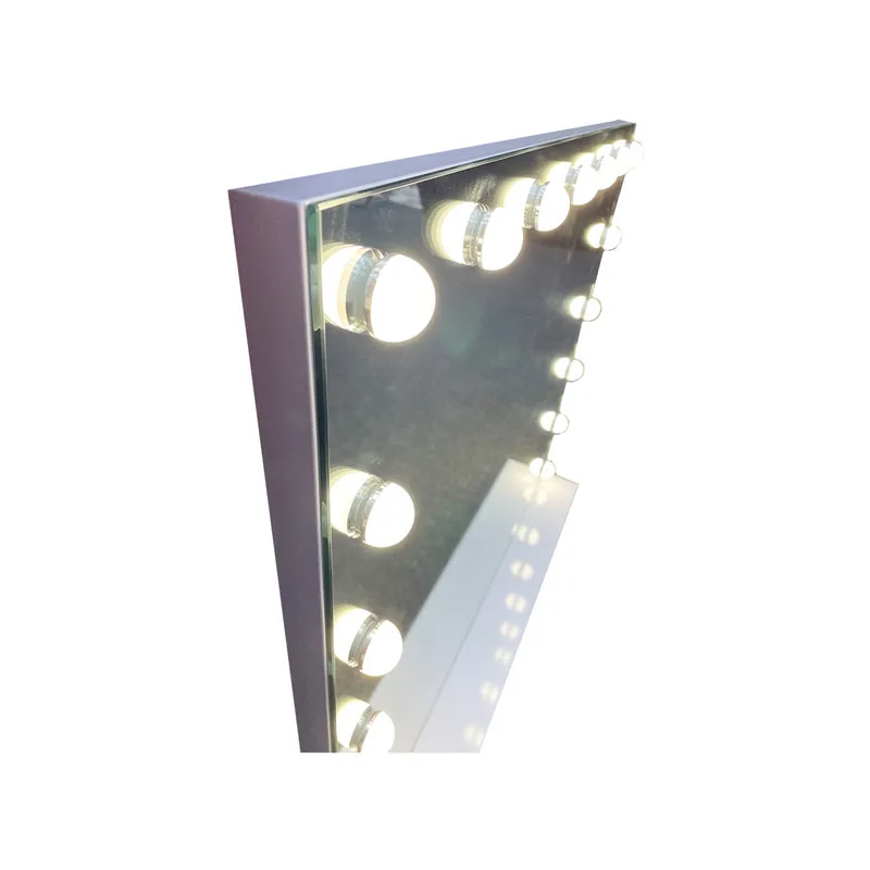 F-MI101-WH Darina table top mirror in white with LED bulbs