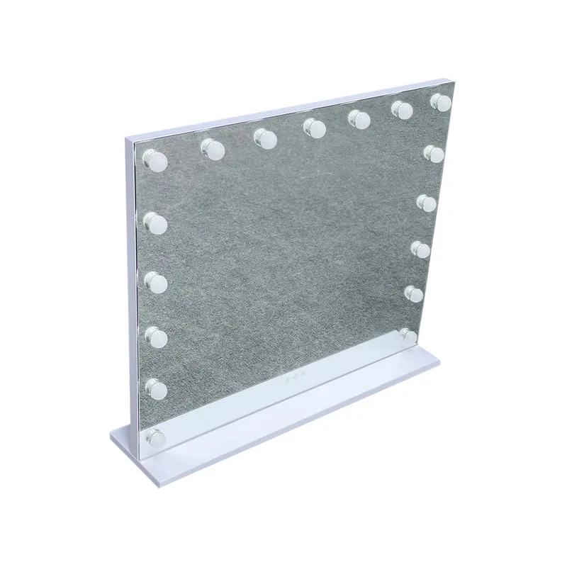 F-MI101-WH Darina table top mirror in white with LED bulbs