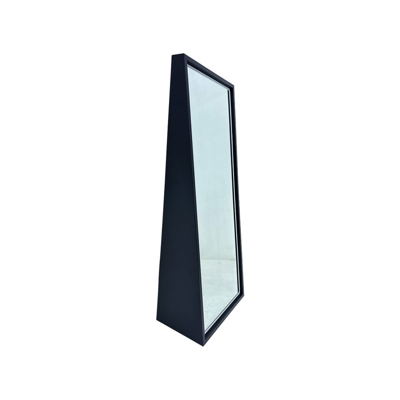F-MI102-BL Kayami full height mirror in black with LED strip
