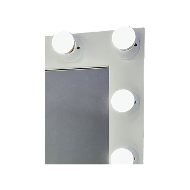 F-MI103-WH Tamara table top mirror in white with LED bulbs