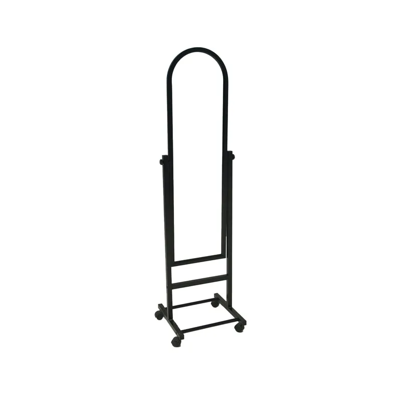 F-MI152-BL Inge full height mirror with a black metal frame on wheels