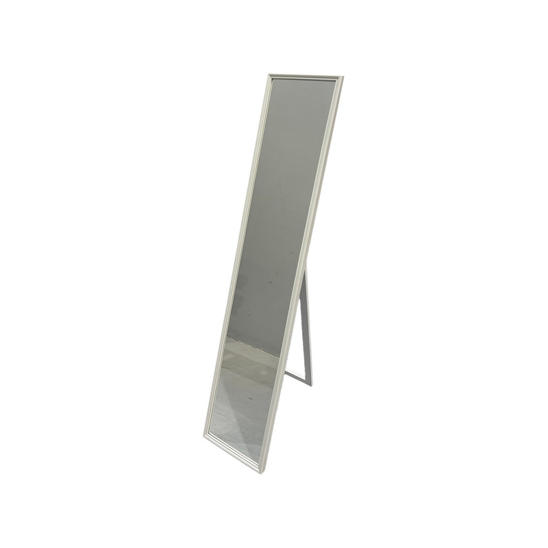 F-MI155-WH Caddie full height standing mirror with white frame