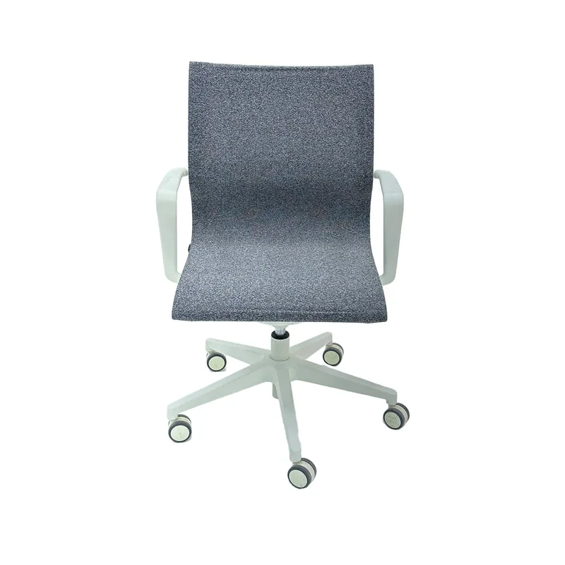 F-OC107-GY Samuel office chair in grey fabric with backrest on wheels 