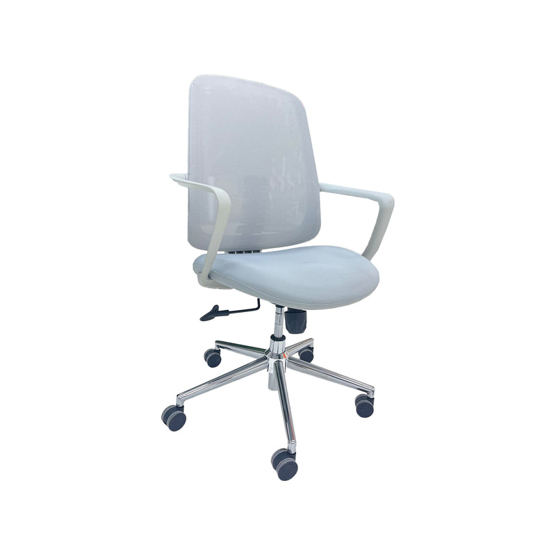 F-OC110-GY Geo office chair in Grey fabric with backrest on wheels