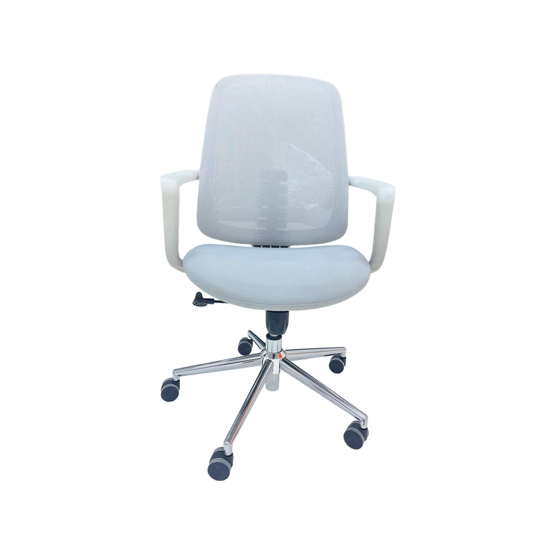 F-OC110-GY Geo office chair in Grey fabric with backrest on wheels