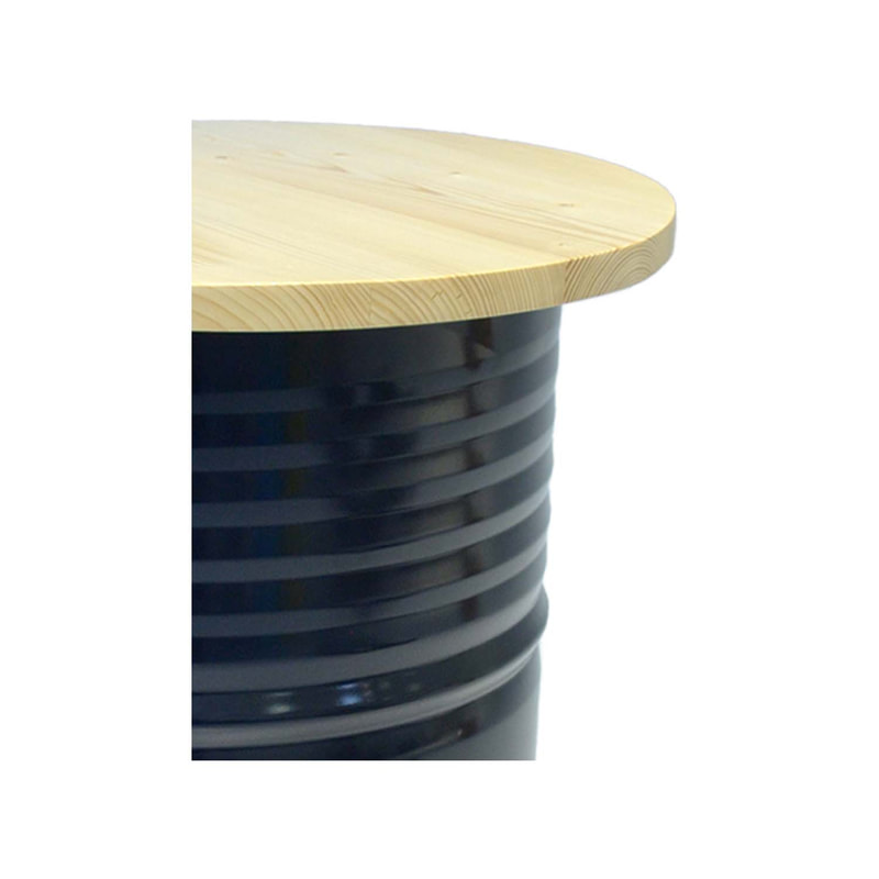 F-OL505-BL Arki high table in black with a light wooden top