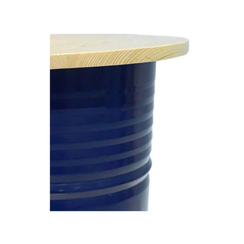 F-OL505-DB Arki high table in dark blue with a light wooden top