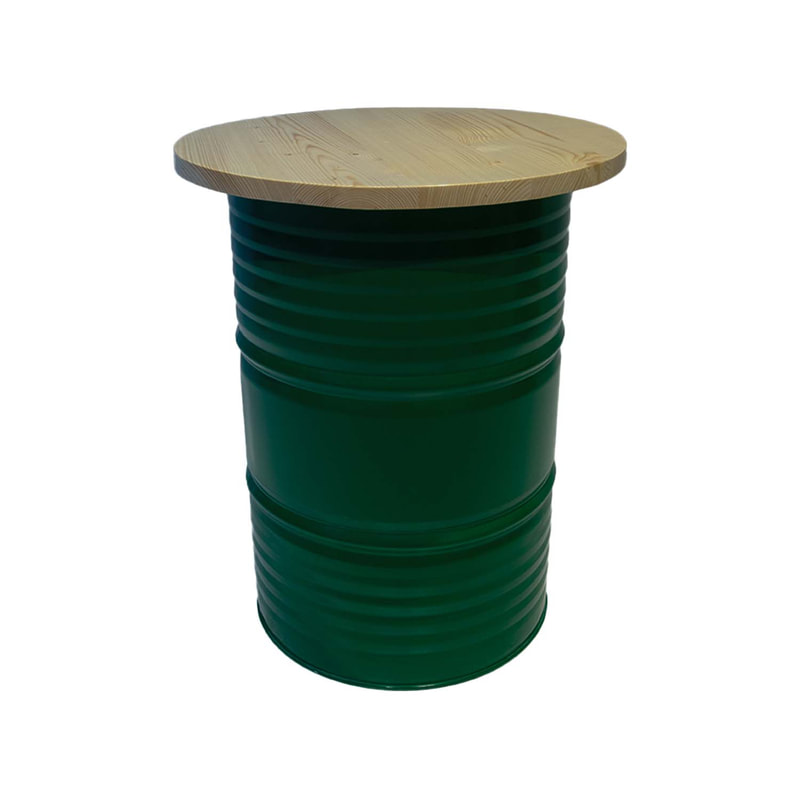 F-OL505-DG Arki high table in dark green with a light wooden top