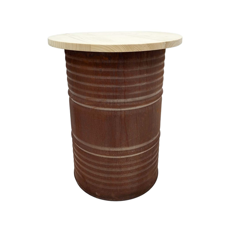F-OL505-DS Arki high table in distressed with a light wooden top