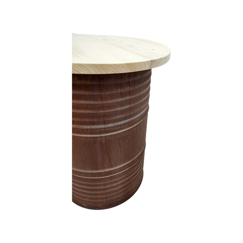 F-OL505-DS Arki high table in distressed with a light wooden top