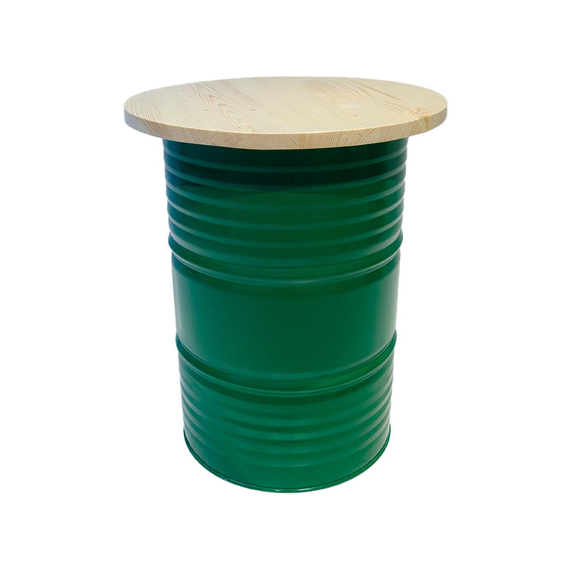 F-OL505-GR Arki high table in green with a light wooden top