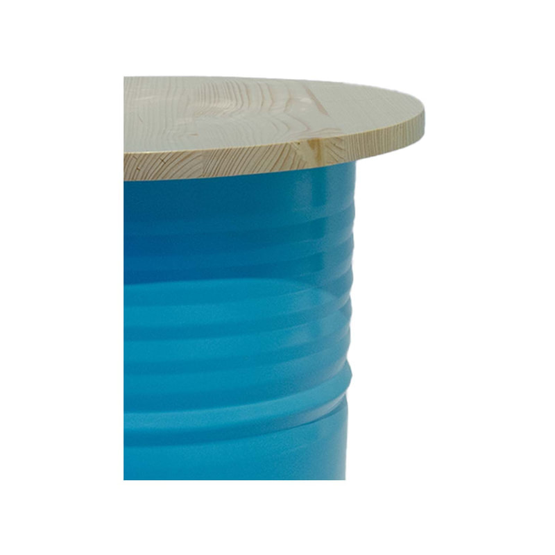 F-OL505-LB Arki high table in light blue with a light wooden top