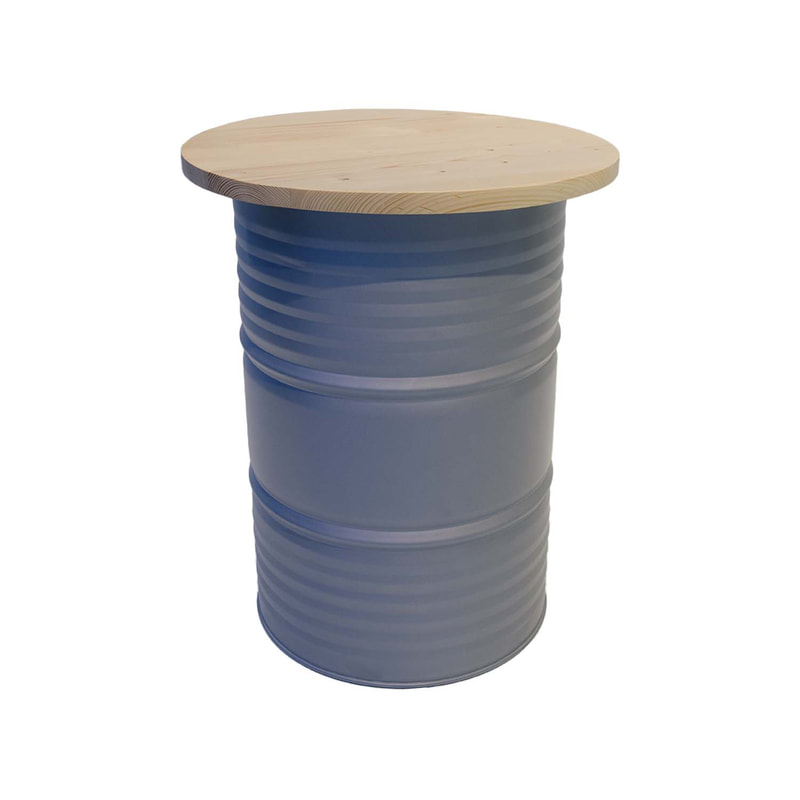 F-OL505-LG Arki high table in light grey with a light wooden top