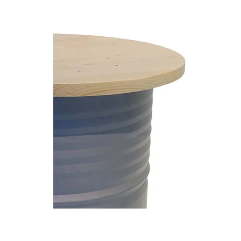 F-OL505-LG Arki high table in light grey with a light wooden top