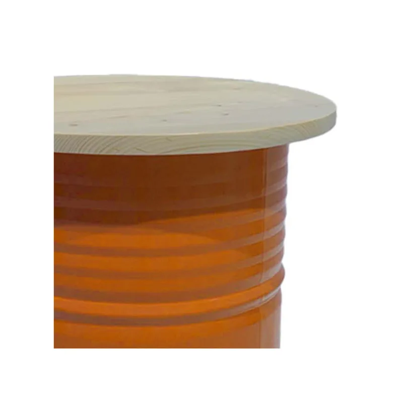 F-OL505-OR Arki high table in orange with a light wooden top