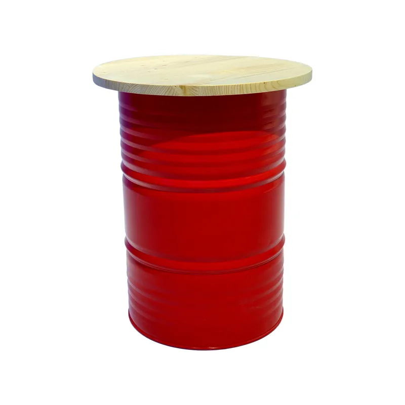 F-OL505-RE Arki high table in red with a light wooden top