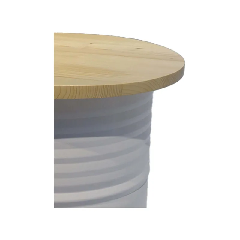 F-OL505-WH Arki high table in white with a light wooden top