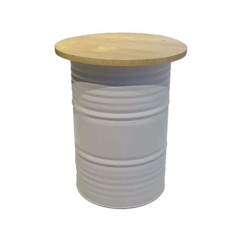F-OL505-WH Arki high table in white with a light wooden top