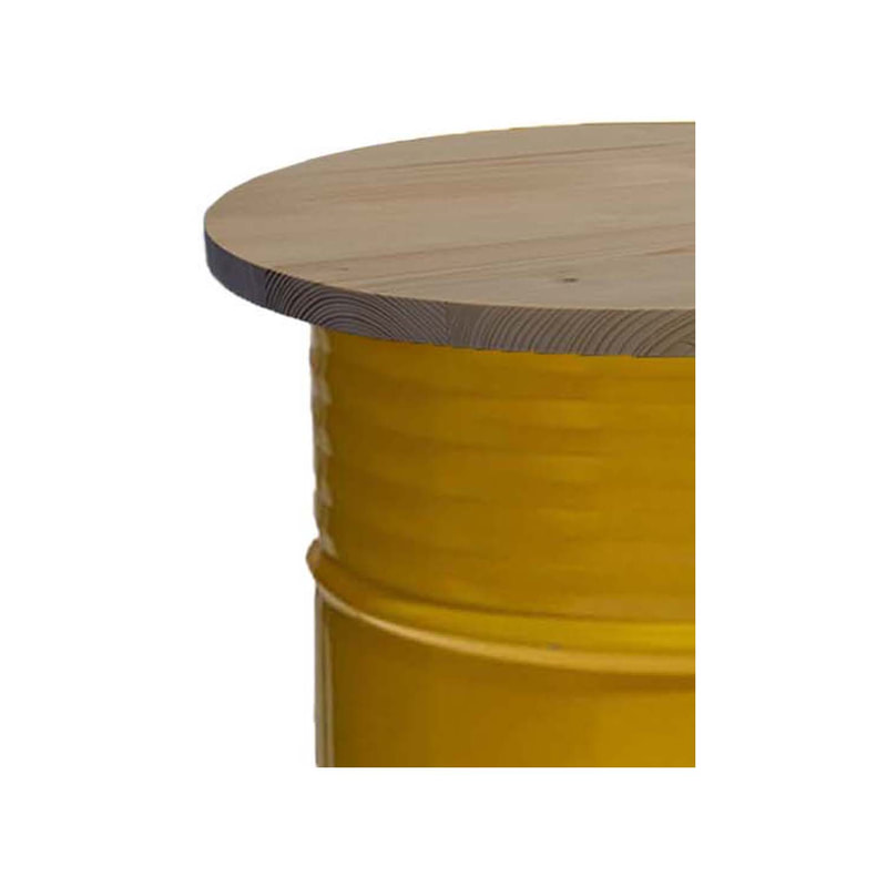 F-OL505-YL Arki high table in yellow with a light wooden top