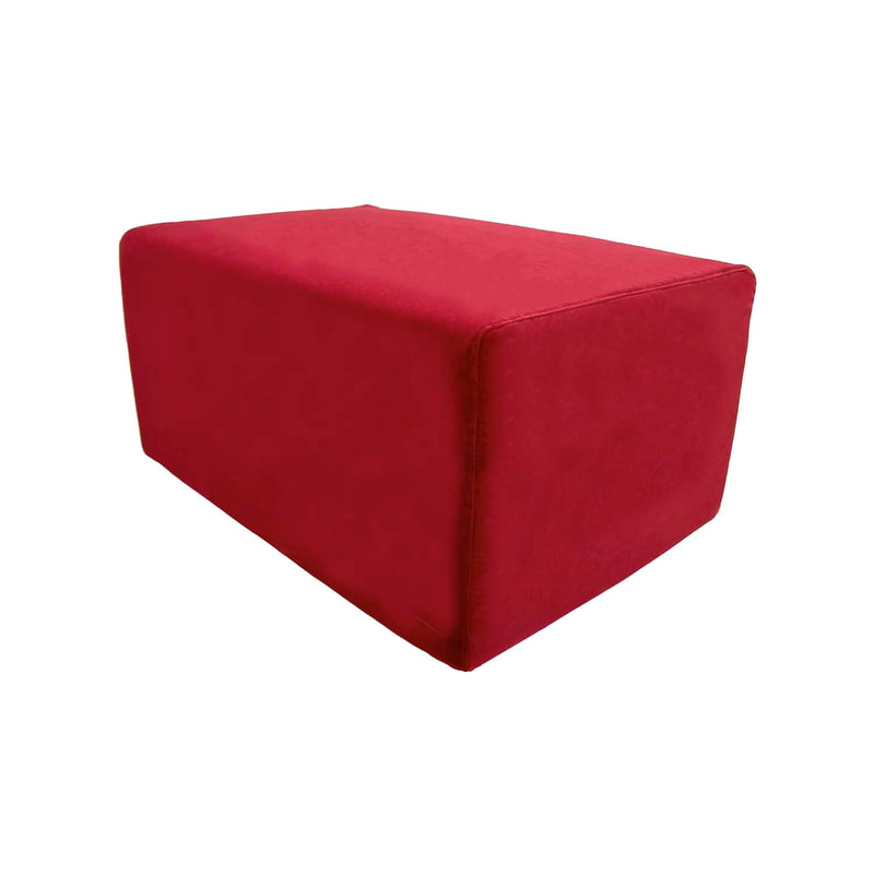 F-OT101-DR Endless Lounge Ottoman Type A in dark red velvet
