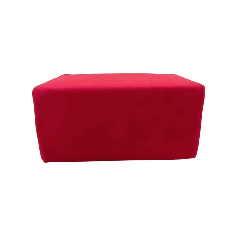 F-OT101-DR Endless Lounge Ottoman Type A in dark red velvet