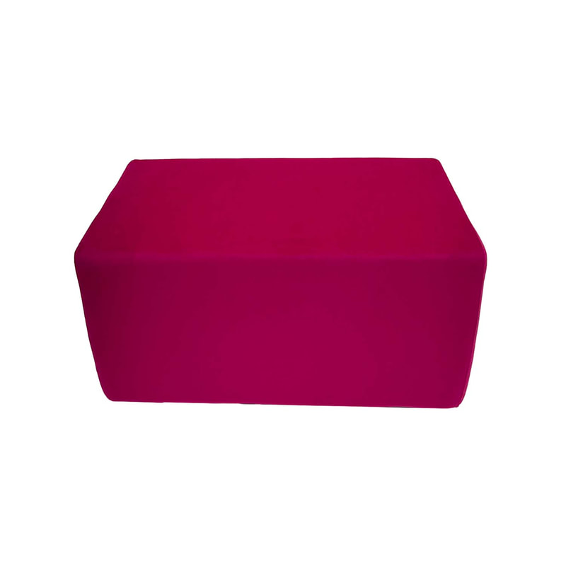 F-OT101-HP Endless Lounge Ottoman Type A in hot pink velvet