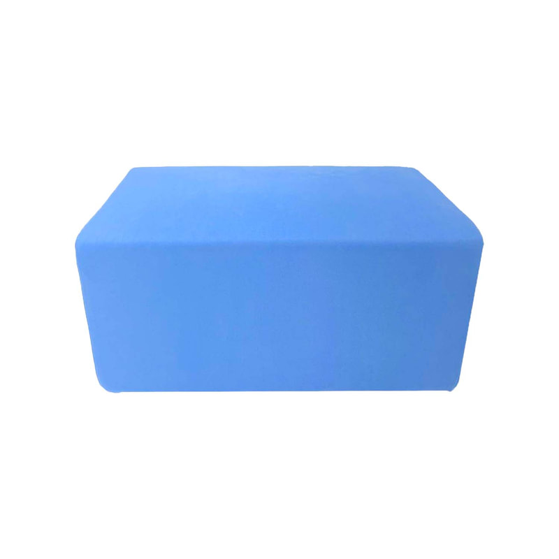 F-OT101-LB Endless Lounge Ottoman Type A in light blue suede